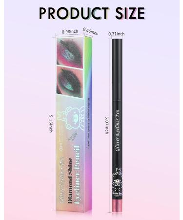 Colored Glitter Eyeliner Pencil Chameleon Matte Metallic Eyeliner Pen Eyeshadow Silver Shimmer Retractable Eyeliner Waterproof Smudgeproof Highlighter Gel Eye Liner St Patrick's Gift for Women-01 - Buy Online on GoSupps.com