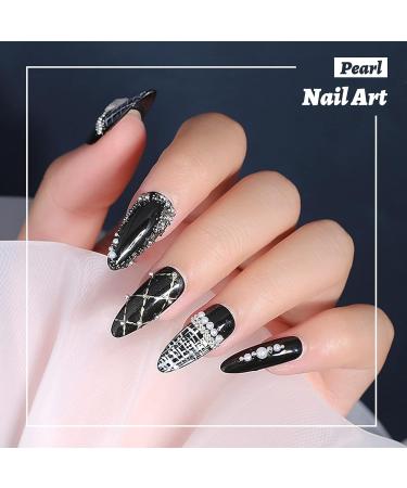 Nail Pearls & Steel Beads Set for DIY 3D Nail Art - 2 Boxes, 6 Grids Round Imitation Pearl Beads in Gold, Nail Caviar Beads for Unique Nail Decor - Nail Art Accessories - Buy Online on GoSupps.com