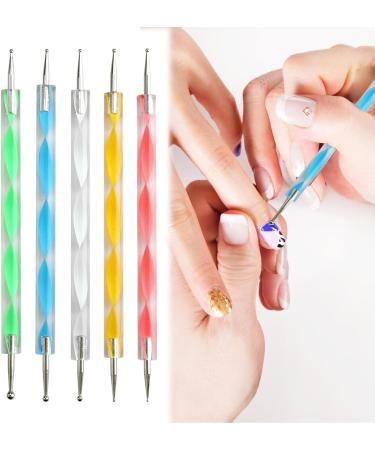 MSKS 5Pcs Two Way Nail Dotting Pen Set for DIY Nail Art Design - Gel Polish Decoration Tool - Buy Online on GoSupps.com