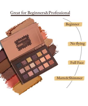 Brown Eyeshadow Palette for Mature Women | 18 Pigmented Warm Colors - Matte & Shimmer Waterproof Makeup - Buy Online on GoSupps.com