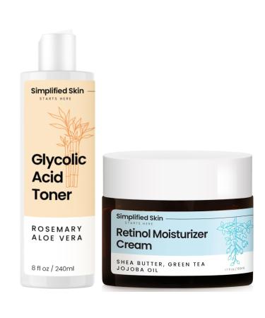 Glycolic Acid Toner 8% + Retinol Cream for Face 2.5%