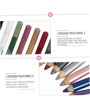 Mikinona 12pcs Pearlescent Eyeshadow Pencil Waterproof Eyeliner Pen Gel Eyeliner Lasting Powder Girl Sequins - Buy Online on GoSupps.com