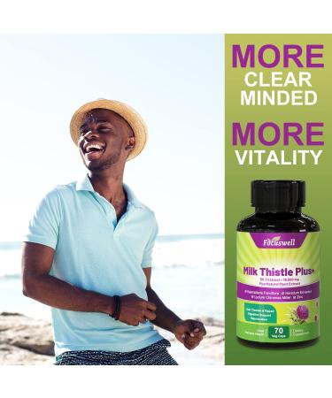 Focuswell Milk Thistle Extract 380mg 80% Silymarin Liver Cleanse & Repair Supplement - 140 Veggie Capsules (2 Pack) with Goji Berry & Zinc - Digestion Support - Buy Online on GoSupps.com
