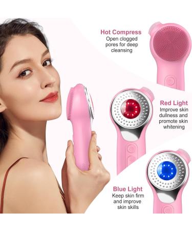 Sonic Facial Cleaning Brush - Urbuti Electric Silicone Face Scrubber | IPX7 Waterproof Deep Cleansing Brush for Men & Women - Pink - Buy Online on GoSupps.com