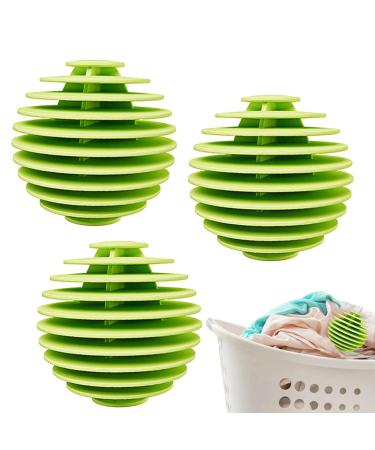 Washer Balls - Laundry Scrubbing Balls Multi-Layer Vane Laundry Balls Anti-tangling Reusable Scrubbing Balls Anti Static Efficient Washer Balls for Quick Drying Rowces Green