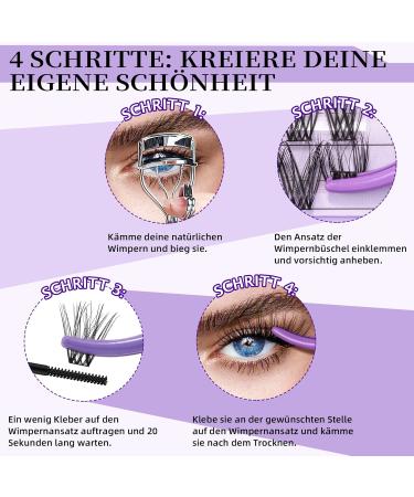 Eyelash Extensions 84 PCs Z06 B & Q | DIY Individual Eyelash Clusters for Beginners | Reusable D-16mm Lashes for Home Use - Buy Online on GoSupps.com