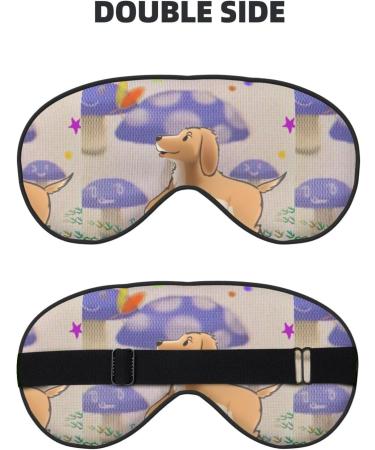 Cartoon Mushroom Dog Eye Mask - Unisex Adjustable Sleep Mask for Travel Yoga & Home Nap - Buy Online on GoSupps.com