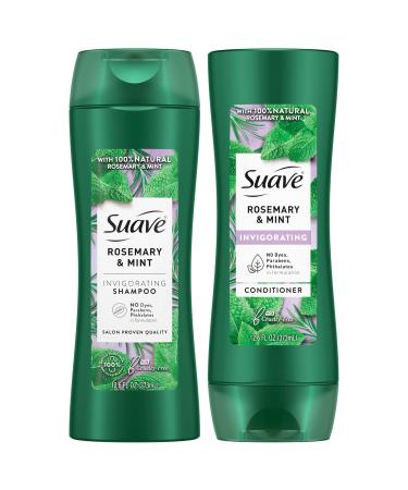 Suave Shampoo and Conditioner Set Rosemary & Mint - Invigorating Rosemary Mint Clarifying Shampoo & Conditioner Hair Strengthening Scented 12.6 Oz Ea (2 Piece Set)