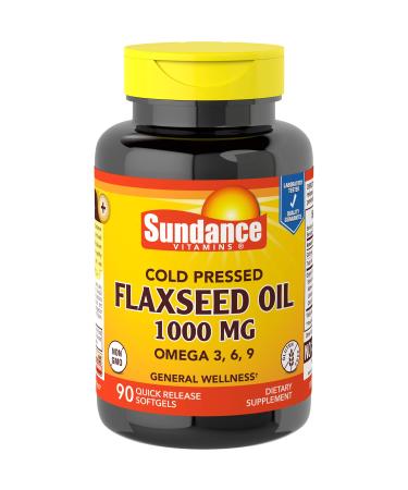 Sundance Flaxseed Oil 1000 mg Tablets, 90 Count, SD731