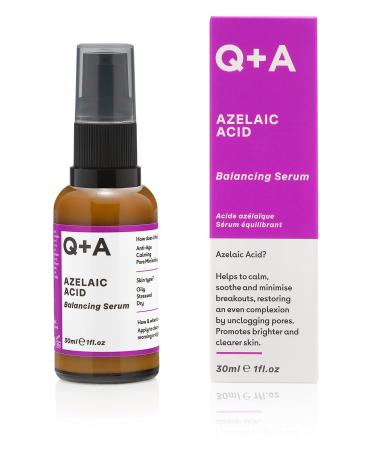 Q+A Azelaic Acid Balancing Serum  Containing Pore Minimising Zinc PCA and Antioxidants for Fresher and Smoother Skin  30ml - Buy Online on GoSupps.com