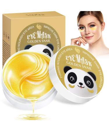 Eyes pads eye mask against dark circles tear bags wrinkles and swelling - 60 pieces of golden snail eye pads with collagen for anti -aging - Buy Online on GoSupps.com