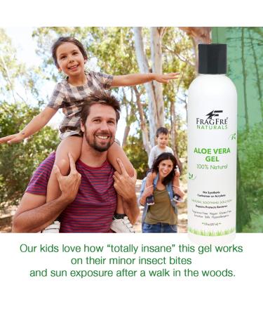 FRAGFRE All-Natural Aloe Vera Gel 8 oz | 100% Natural Soothing Gel for Sunburn Relief | Fragrance Free Vegan Gluten Free - Buy Online on GoSupps.com