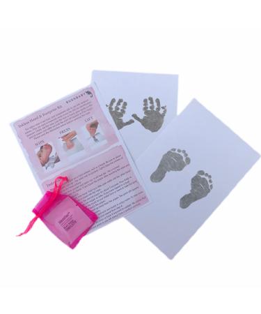 BUSHBABY Baby Hand and Footprint Kit Inkless Prints Hand & Feet Pet Dog Paw Print Newborn Keepsake Essential Baby Gifts Girl New Mum Baby Shower Gifts Unique Maternity Present Mums Expecting 1 wipe Pink
