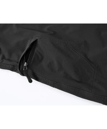 BASUDAM Men's Cargo Hiking Shorts - Quick Dry Stretch Work Shorts | 6 Pockets, Lightweight for Camping & Travel - Black 36 - Buy Online on GoSupps.com