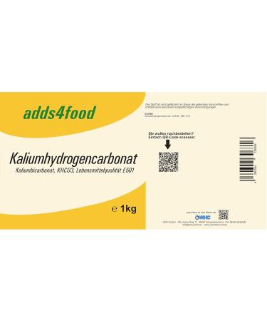 Buy 1kg Food Grade Potassium Hydrogen Carbonate (E501) - International Shipping Available - Buy Online on GoSupps.com