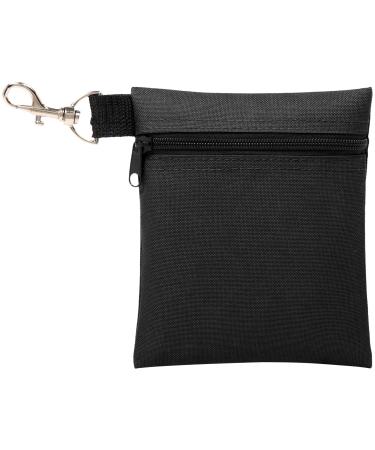 BuyAgain Golf Tee Pouch, 5.62 X 6.87 Inch Professional Zipper Golf Tee/Ball Pouch Bag with Metal Lobster Claw Clip BLACK - Buy Online on GoSupps.com