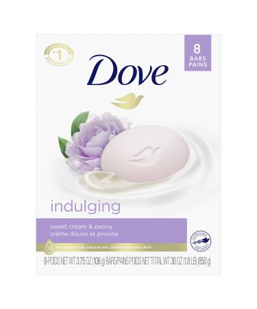 Dove Beauty Bar Gentle Skin Cleanser Moisturizing for Gentle Soft Skin Care Indulging Sweet Cream More Moisturizing Than Bar Soap 3.75 oz 8 Bars Sweet Cream 3.75 Ounce (Pack of 8)