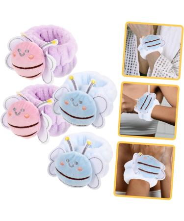 4pcs Face Wash Wristband Stretchy Hair Ties Wrist Spa Washband Wristbands Wash Arm Bee Suit Wrist Scrunchies for Washing Face Rose Gold Ribbon Towel Cleaning Tape Elastic Flannel - Buy Online on GoSupps.com