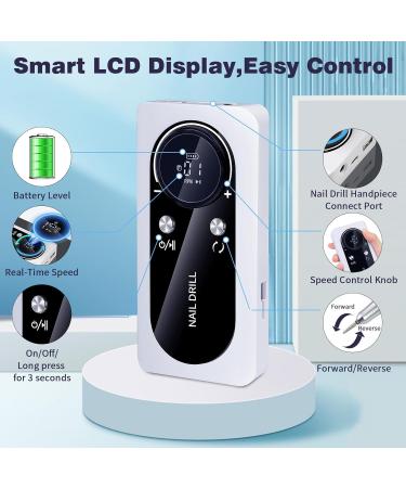 Fast and Efficient 45000 Rechargeable Portable Electric Nail File for Acrylic Gel Nail Manicure Pedicure Set Nail Salons - Buy Online on GoSupps.com