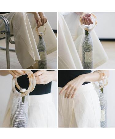 YANIYA Trendy Beverage Bag Expandable Mesh Pocket Wine Portable Insulation Cup Bag Water Bottle Holder Handwoven Gift Water Bottle Insulation Bag Brown - Buy Online on GoSupps.com