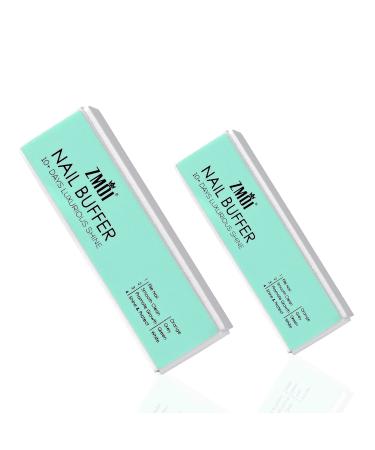 ZMOI Pro Nail Buffer 2 Pack Luxurious Shine Korean 4-Way Nail Buffing Block Natural Shine Nails Manicure/Pedicure Tools for Home and Salon