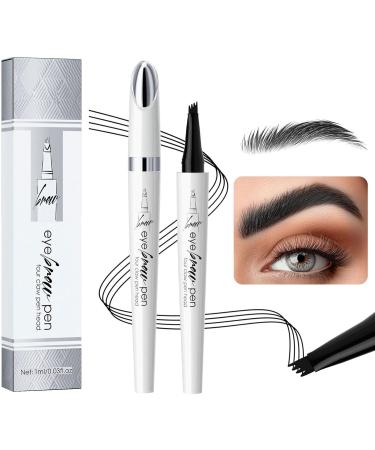 Waterproof Eyebrow Eyebrow Pencil Eyebrows With 4 Micro-Fork Tip Long-lasting Waterproof Eyebrow And Smudgeproof Brow Eyebrow Contouring Micro-Fork Tip Applicator For Women Makeup Black - Buy Online on GoSupps.com