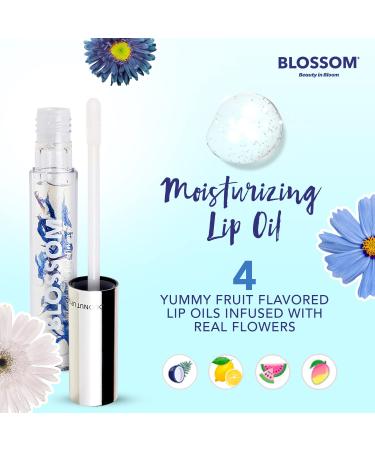 Hydrating Coconut Lip Oil with Real Flower Infusion - 3g Shimmer Sparkle - Buy Online on GoSupps.com