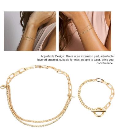 Bracelet Wear Resistant Compact Firm Sturdy Jewelry Gift Layered Bracelet for Valentine's Day for Dating for Wedding Party - Buy Online on GoSupps.com