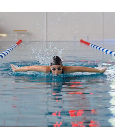 Buy 2-Pack Elastic Bath Caps for Adults | Comfortable Unisex Swimming Caps with Ear Protection - Dark Blue & Black - Buy Online on GoSupps.com