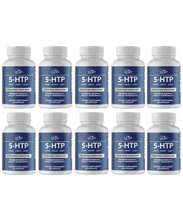 PureFight4U 5 - HTP Professional Formulation Brain Mood & Sleep Support Dietary Supplement | 10 Bottles