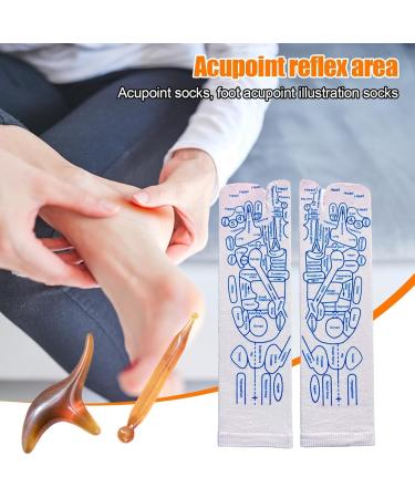 Reflexion Massage Socks Set | Cotton Foot Reflexology Socks for Women (35-39) - 2 Pairs of Pressure Point Massage Socks - Buy Online on GoSupps.com