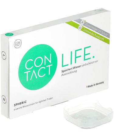 Contact life natural monthly lenses soft 6 pieces / BC 8.60 mm / DIA 14.20 mm / -3.75 Dioptria -3.75 Dioptries 8.6 millimeters 14.2 millimeter 6