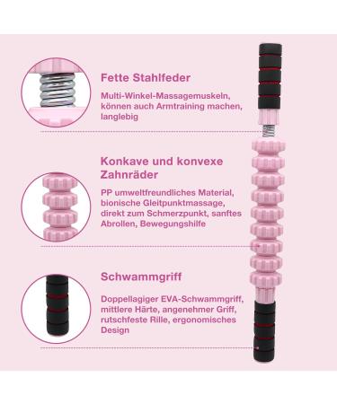 Buy Bendable Anti-Cellulite Massage Roller - Multifunctional Muscle Fascia Rod for Pain Relief & Lymphatic Drainage - Perfect for Legs Back Shoulders & Neck - Pink - Buy Online on GoSupps.com