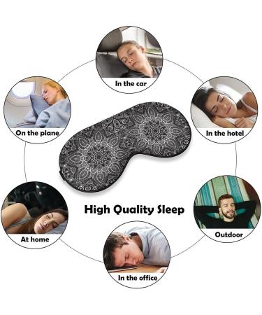 Buy Black and White Mandala Sleep Mask for Women | Adjustable Eye Shades Cover with Elastic Strap International Shipping Available - Buy Online on GoSupps.com