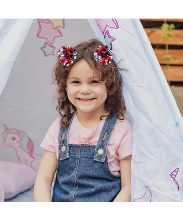 Patriotic 4th of July Korker Hair Bow Clips for Girls - Red White Blue Stars Stripes Ribbon Alligator Barrettes - Kids Xmas Gift - Buy Online on GoSupps.com