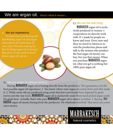 Marrakech Organic Argan Oil 100ml - Cold-Pressed 100% Pure Vegan Facial & Body Oil | Anti-Aging Skincare & Hair Treatment - Buy Online on GoSupps.com