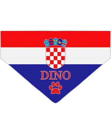 Personalized Dog Hollow Football Motif - Triangular Collar Cloth for Pets | Sports & Olympic Games Croatia Flag Design - Buy Online on GoSupps.com