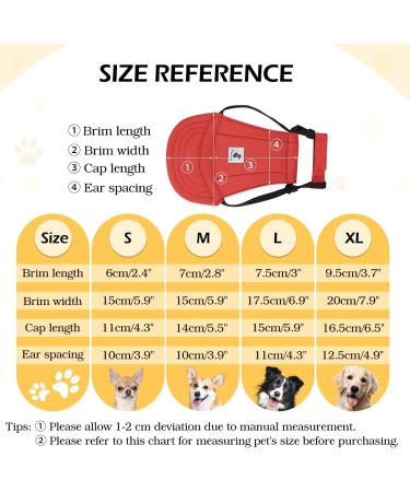 Pawaboo Dog Baseball Caps | Adjustable Pet Hats with Ear Holes | Sun Protection for Small Medium & Large Dogs | Red Dog Costume Outfit - Buy Online on GoSupps.com