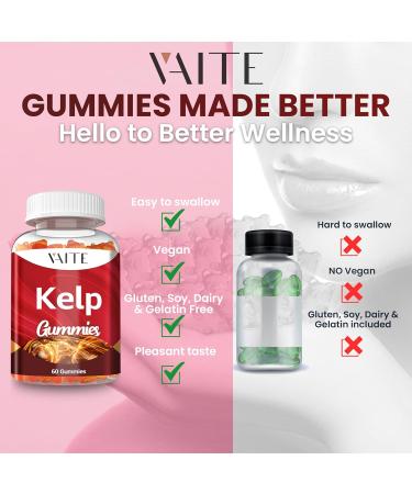 Kelp Supplement 1000mg Iodine Formula with Fucus Marine Trace Minerals Seaweed-Derived Plant-Based Gummies Vegan-Friendly Gluten-Free Non-GMO 60 Chewables for Women and Men Daily Use - Buy Online on GoSupps.com