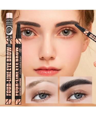 Jubepk Eyebrow Pencils Waterproof Eyebrow Tip Applicator 4 Tip Design Long Lasting Contouring 1ml Coloring Tool for Men Women Shaping and Filling in Sparse Areas - Buy Online on GoSupps.com