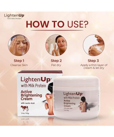 LightenUp Lactic Acid Cream 3.4 Fl oz | Brightening & Hyperpigmentation Treatment for Face & Body - Buy Online on GoSupps.com
