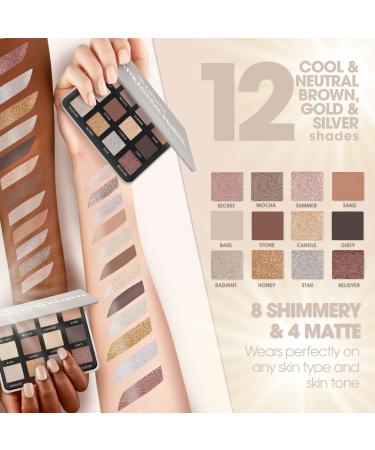 Smokey Eye Neutral Eyeshadow Palette - 12 Highly Pigmented Cool Toned Shades for Professional Nude Looks - Travel Size Makeup Palette - Buy Online on GoSupps.com