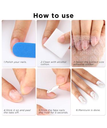 Transparent Nail Adhesive Stickers - 15 Sheets 360 Double-Sided Sticky Pads for Artificial Fingernails - Ideal for Nail Studios - Buy Online on GoSupps.com