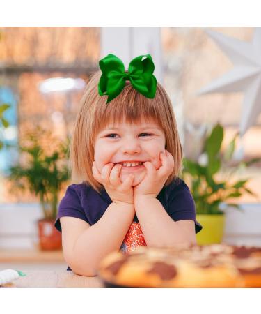 Christmas Green Ribbon Hair Bow Clips 6Inch - Fashionable Hair Accessories for Girls, Women, Toddlers - Christmas Tree Design - Buy Online on GoSupps.com