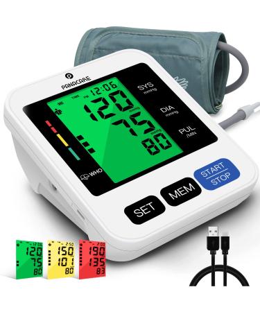 Panacare 2.0 fully automatic upper arm blood pressure meter 3-colored large display with backlight |German language |2users & 198dats |Cuffs of 22-42cm blood pressure monitor (black)
