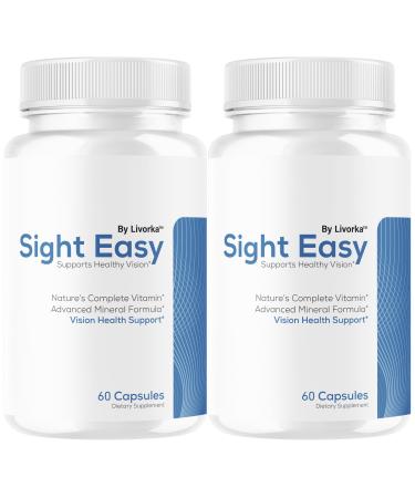 (2 Pack) Sight Easy Eye Vitamin & Mineral Supplements Capsules - Official Sight Easy Supplement Premium Advanced Formula Pills Natural SightEasy for Healthy Vision Support 120 Capsules for 2 Months