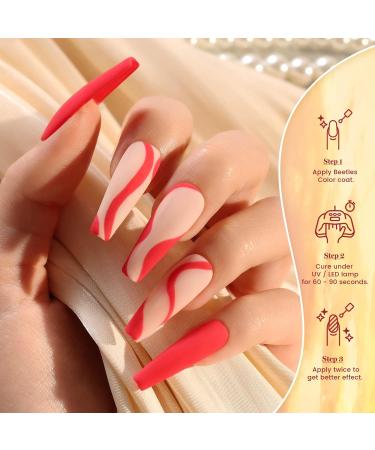 Beetles 20 Pcs Sunset Soiree Gel Nail Polish Set | Fall Winter Gel Polish Kit | Glitter Black Orange-Red Purple Dark Blue Shades | Halloween Nail Art | Top Coat & Base Gel | Gifts for Women - Buy Online on GoSupps.com