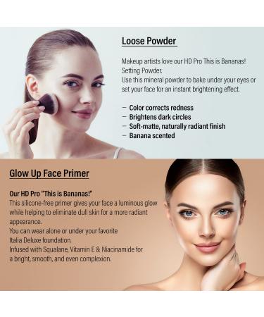 DEALPLUSDEAL Italia Deluxe Banana Loose Matte Setting Powder & Glow Up Face Primer Set - Luminous Makeup Duo for Flawless Finish - Buy Online on GoSupps.com