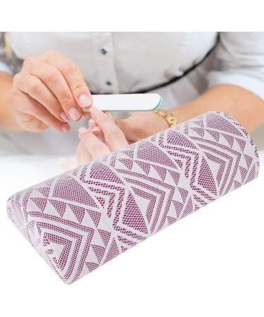 Not Deformed For A Long Time Nail Art Pad Soft Nail Art Hand Pillow for Home Beauty Salon(Purple geometry) - Buy Online on GoSupps.com