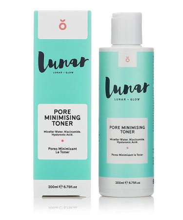 Pore Minimizing Toner by Lunar Glow containing Niacinamide & Hyaluronic Acid 6.8 Fl Oz / 200ml